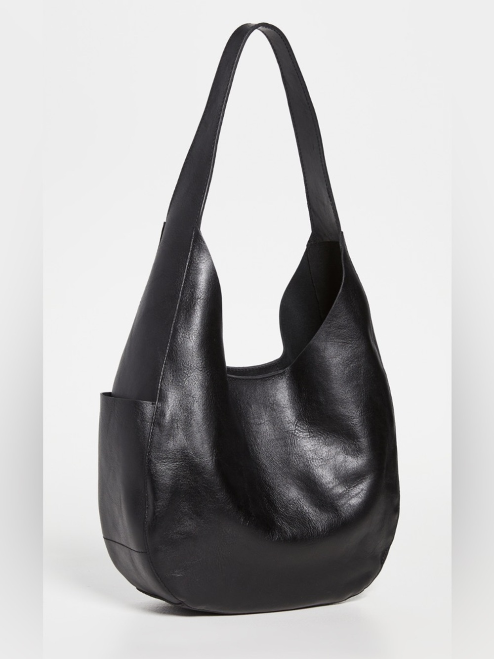 Madewell Black Leather Shoulder Hobo Bag
